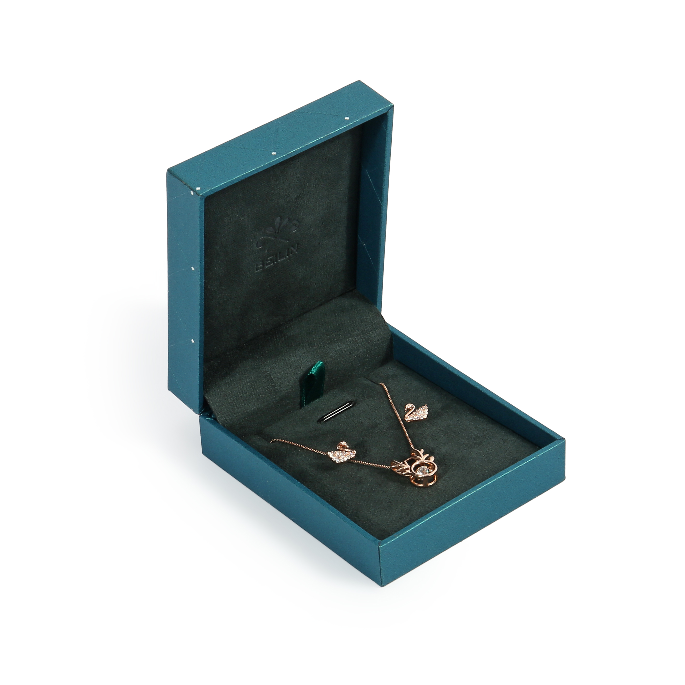 Navy Blue Flip Jewelry Box