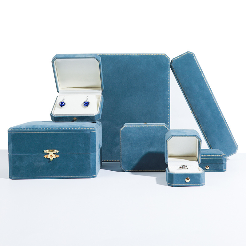 Octagonal Velvet Jewelry Box