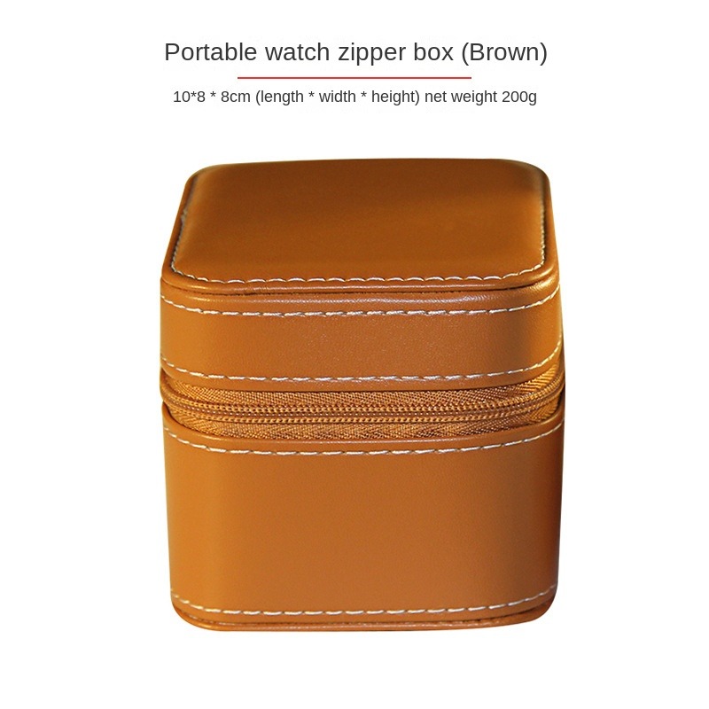 Leather Zipper Watch Storage Box