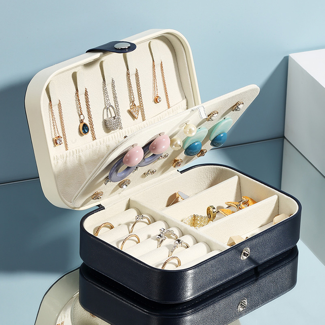 Portable Double Layer Jewelry Storage Box