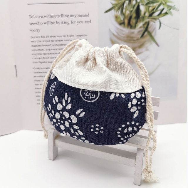 Linen Jewelry Drawstring Bag