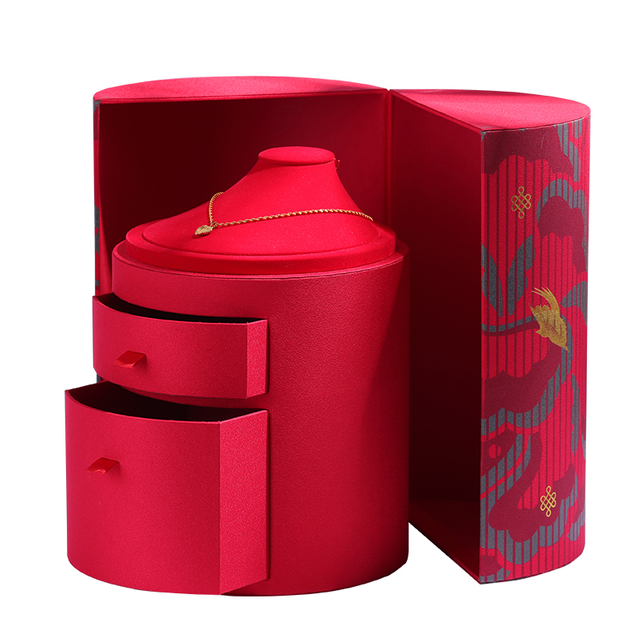 Double Opening Cylinder Necklace Display Box