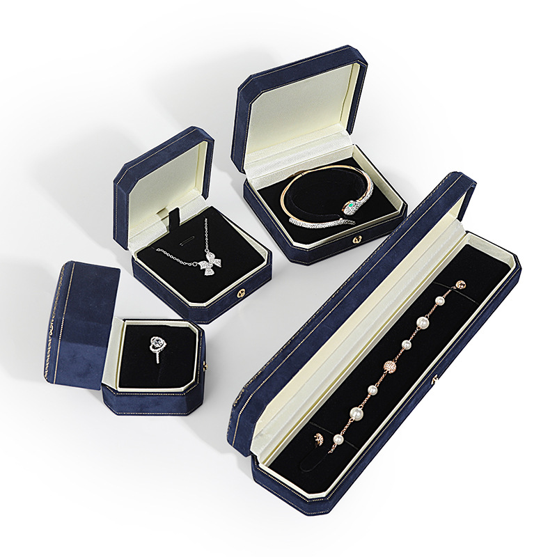 Octagonal Velvet Jewelry Box