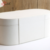 White Oval Leather Storage Box