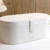 White Oval Leather Storage Box