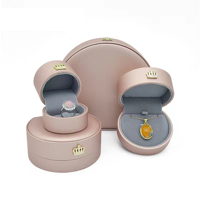 Luxury Semi-circular Leather Jewelry Box