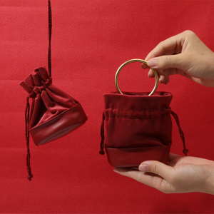 Red Drawstring Jewelry Pouch