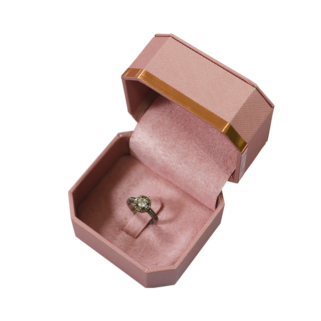 Octagon gold rim jewelry box