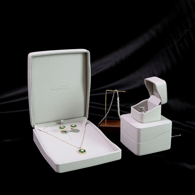 White Faux Leather Jewellery Box