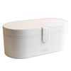 White Oval Leather Storage Box