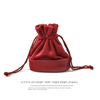 Red Drawstring Jewelry Pouch
