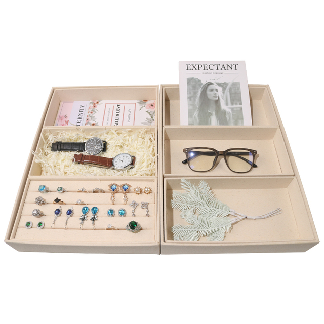 Burlap Jewelry Display Tray