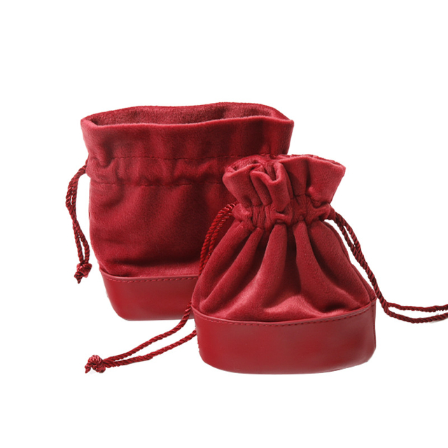 Red Drawstring Jewelry Pouch