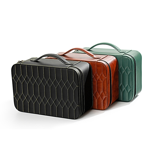 Portable Leather Jewelry Storage Box