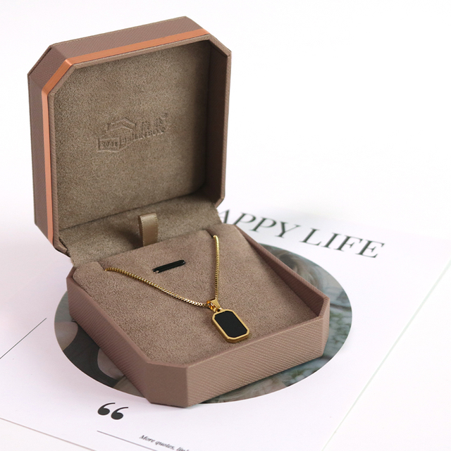 Gold Rim Octagonal Jewelry Box