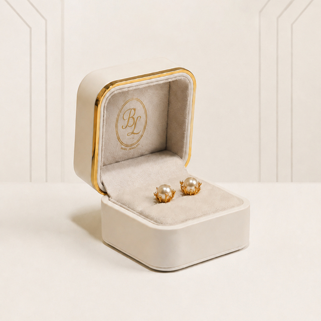 Gold-plated Leather Ring Box