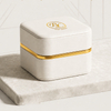 Gold-plated Leather Ring Box